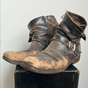 Frye Black and Brown Cowboy Boots